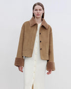 Fireladyfur Faux Leather Shearling Jacket