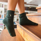Serene Socks Adult Merino Wool Non-Slip Socks Dark Green | 1 Pair