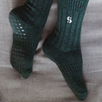 Serene Socks Adult Merino Wool Non-Slip Socks Dark Green | 1 Pair