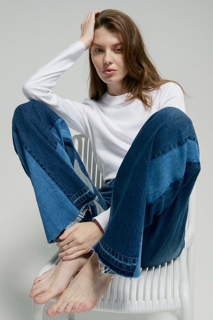 Shadow Split Wideleg Jeans | HJ056