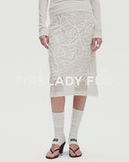 ‘Summer Dream’ Acetate Sequin Embroidered Straight Skirt
