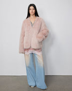 Fireladyfur Women's Pink Tuscan Sheepskin Coat 'Babylon Phantom Nights'