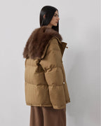 Fireladyfur Women's Down Parka with Fox Fur 'Street Badge'