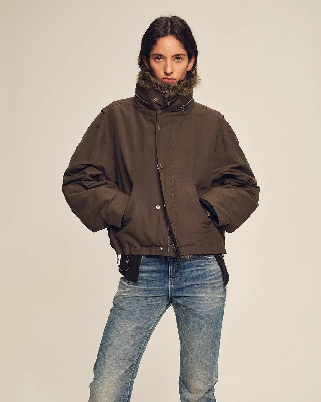 Women's Parka with Coyote/Raccoon/Tokay Fur Trim ‘Epoch Winter Collection’