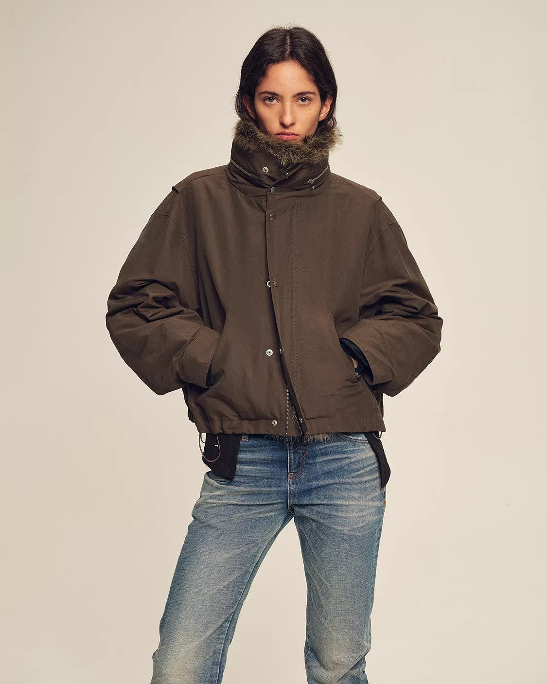 Women's Parka with Coyote/Raccoon/Tokay Fur Trim ‘Epoch Winter Collection’