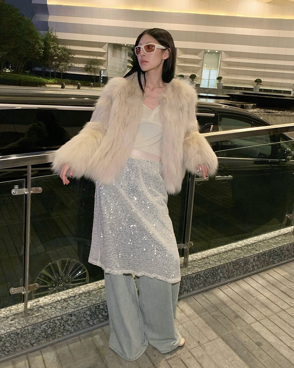 Fireladyfur Women's Fur Coat | Genuine Finnish Fox Fur | ‘Reed Flower’