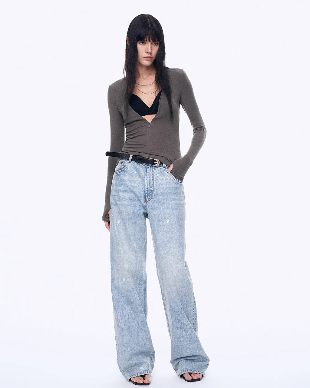 Distressed Dirty Dyed Tencel Cotton Jeans ‘Art Journey’