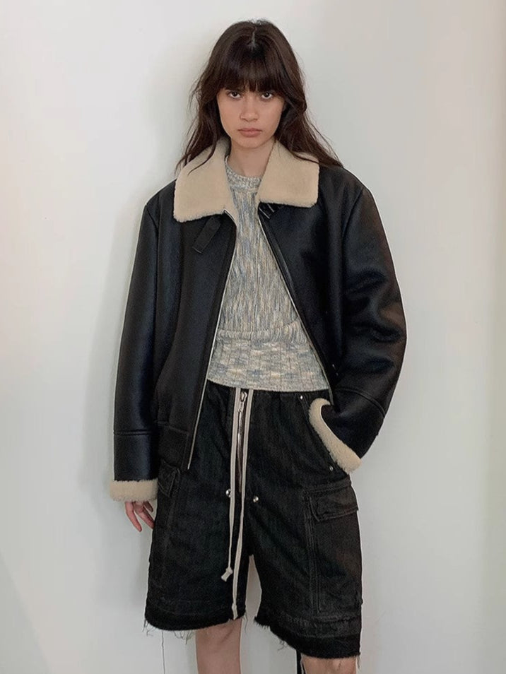 Speedy Flow Merino Sheepskin Biker Jacket