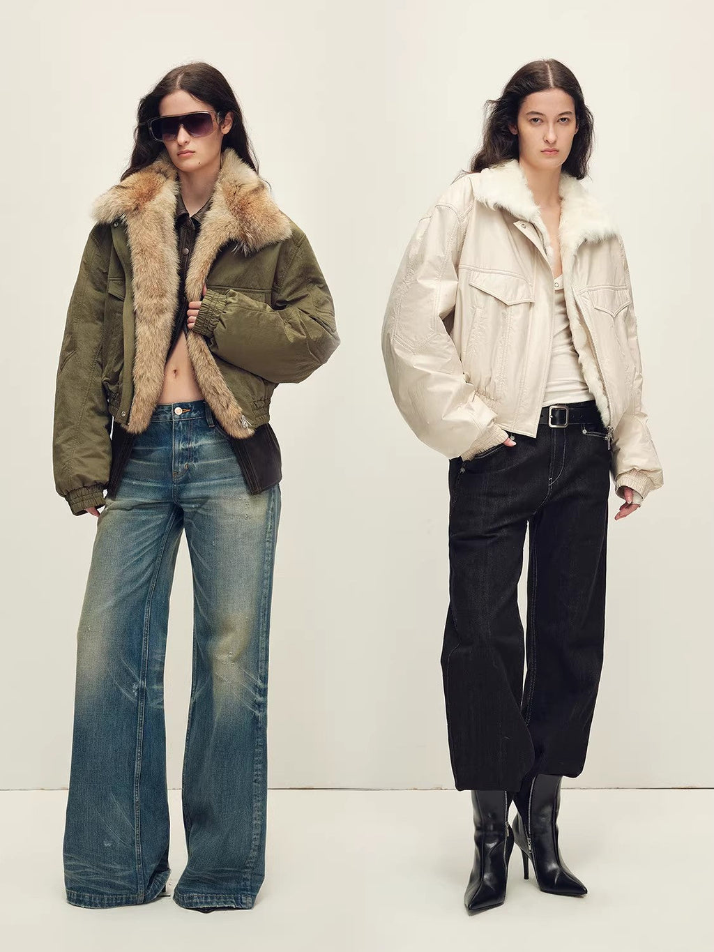 Multicolor Fur Collar Parka | Pilot Jacket Style ‘Serene Heat Island’