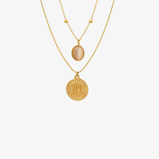 Love Double-Layered Pendant Necklace