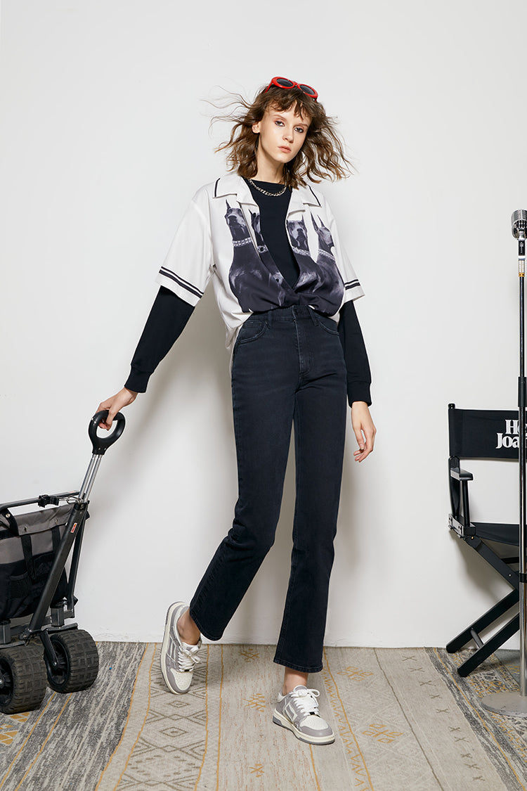 Activity Grrrl High Rise Kick Crop Jeans | HJ017