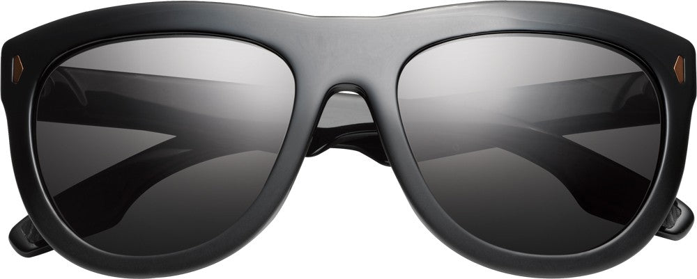 Jagger Sunglasses | Polished Black and Copper + Grey Lens