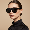 Jagger Sunglasses | Polished Black and Copper + Grey Lens