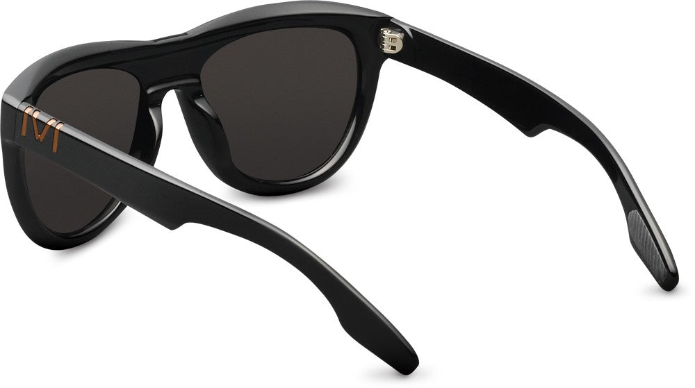 Jagger Sunglasses | Polished Black and Copper + Grey Lens