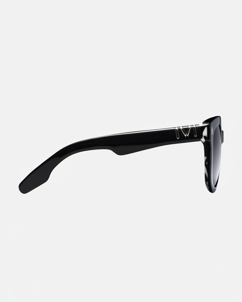 Jagger Sunglasses | Polished Black + Marble Stone & Grey Lens
