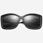 Beverly Sunglasses Matte Black and Marble Stone | Grey Lens