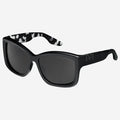 Beverly Sunglasses Matte Black and Marble Stone | Grey Lens