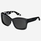 Beverly Sunglasses Matte Black and Marble Stone | Grey Lens