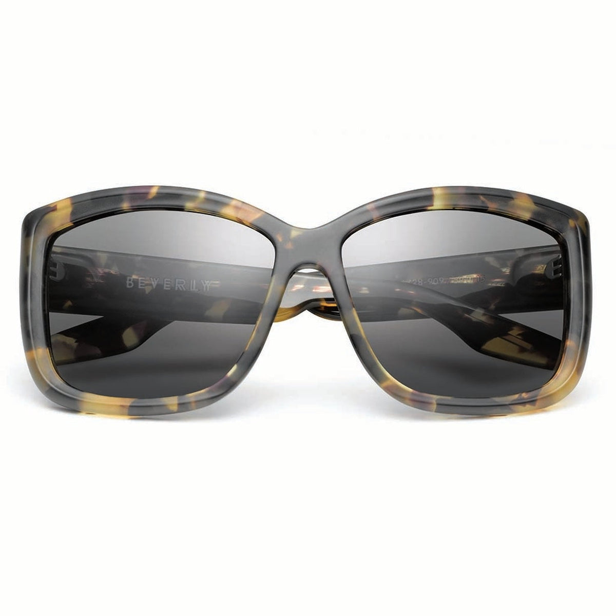 Beverly Sunglasses Matte Black and Marble Stone | Grey Lens