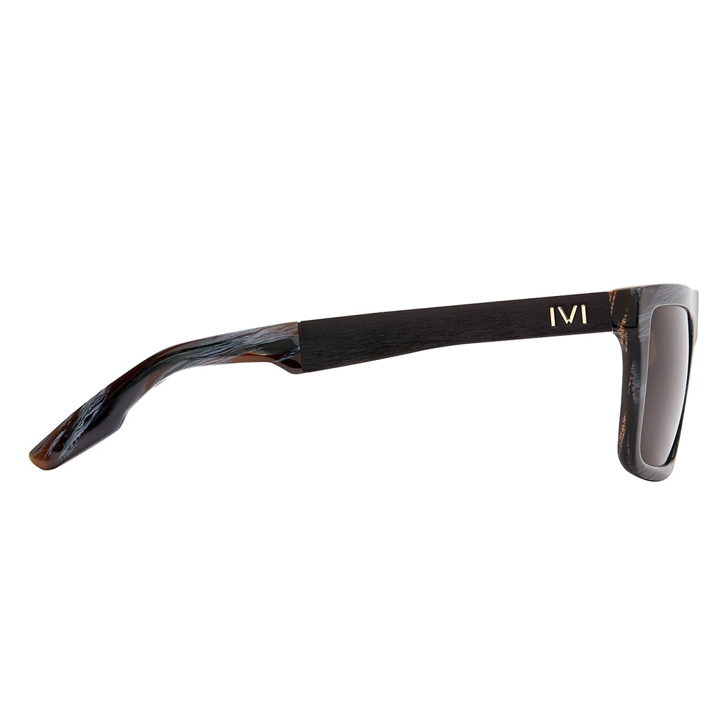 Sepulveda Sunglasses Polished Double Horn Brushed Black | Bronze Polarized Lens