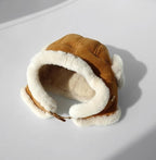 Merino Wool Warm Earmuffs Genuine Leather Aviator Hat