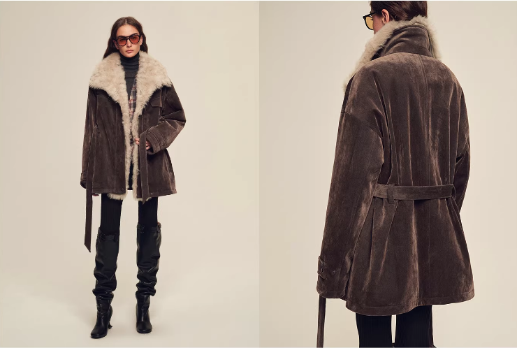 Women's Goose Down Parka with Detachable Toscana Shearling Collar ‘Glacier Traveler’