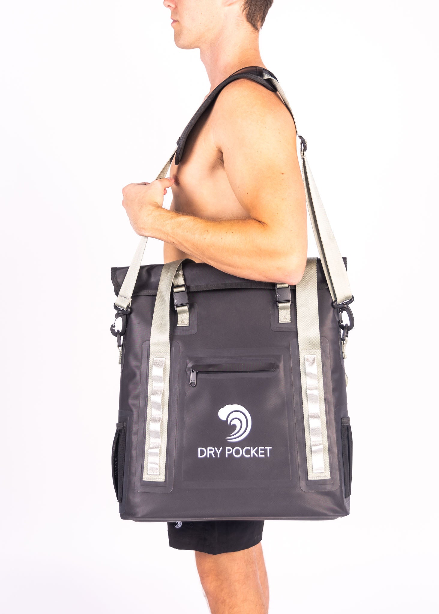 Dry Pocket Auto-Sealing Waterproof Floating Scent Proof Tote Cooler Black