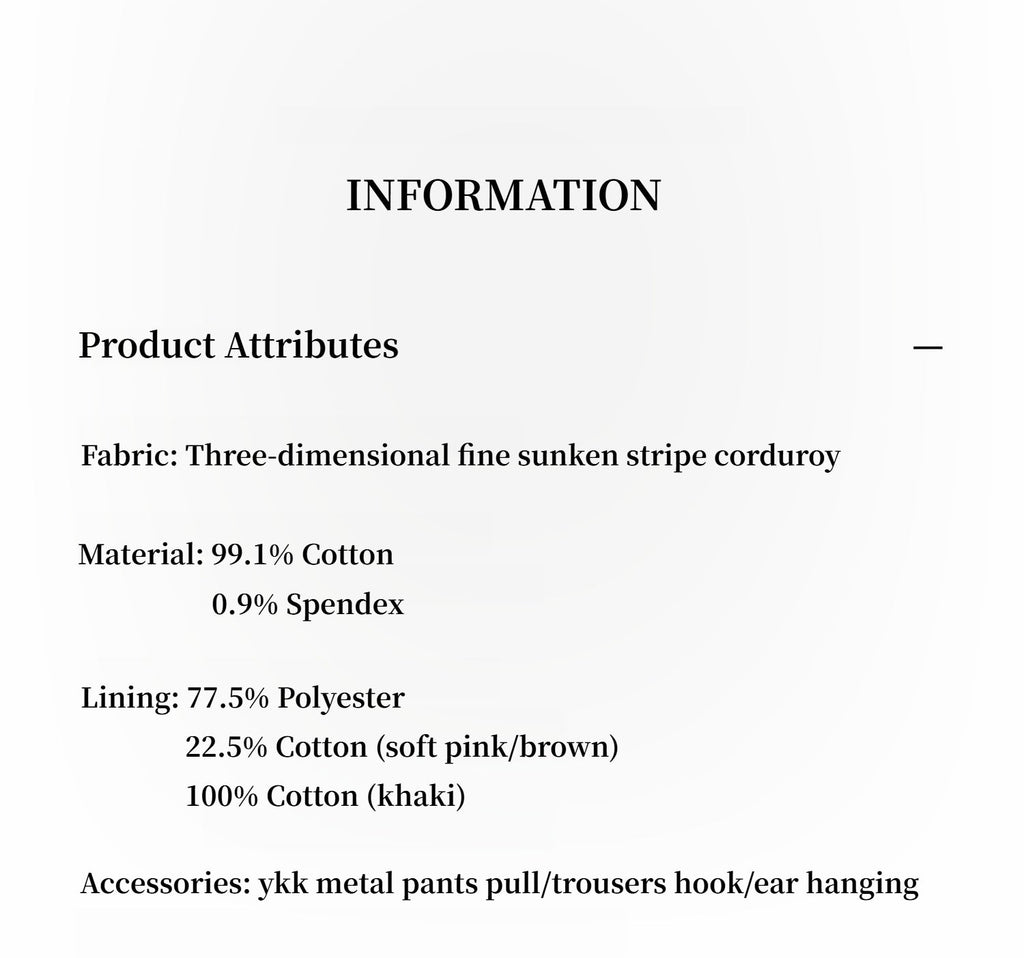 'Road to Extraordinary' Versatile Slim Corduroy Flared Trousers