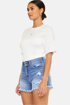 KanCan High Rise Double Button Blue Denim Jean Shorts