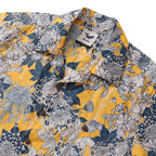 Yellow Hawaiian Japanese Flower Cotton Shirt
