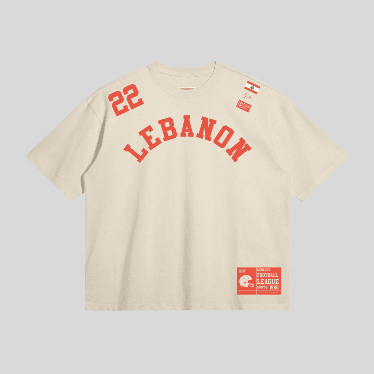 Lebanon Football League Retro Boxy Premium Quality Tee
