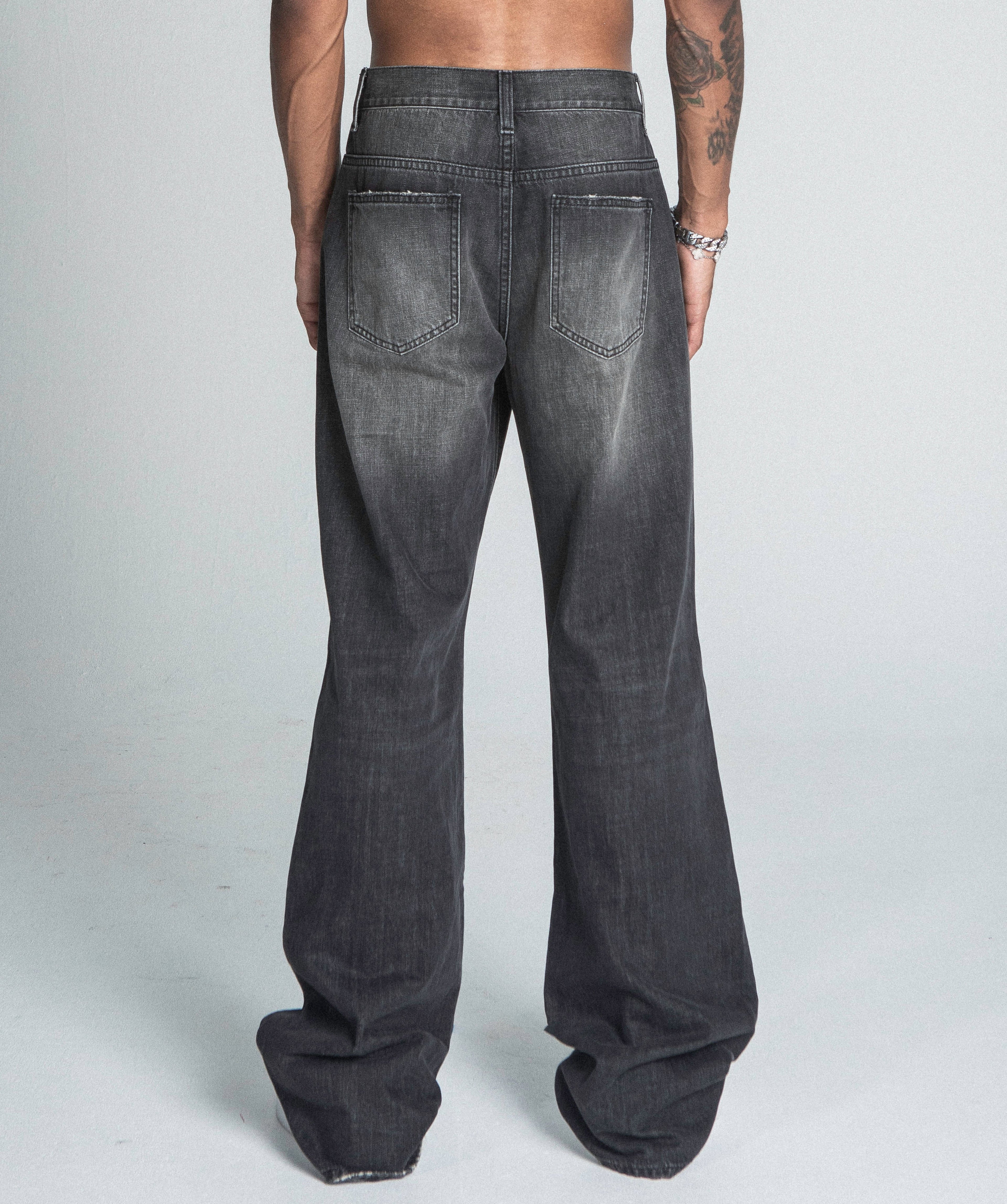 Black Distressed Baggy Jeans | AJ09B-2
