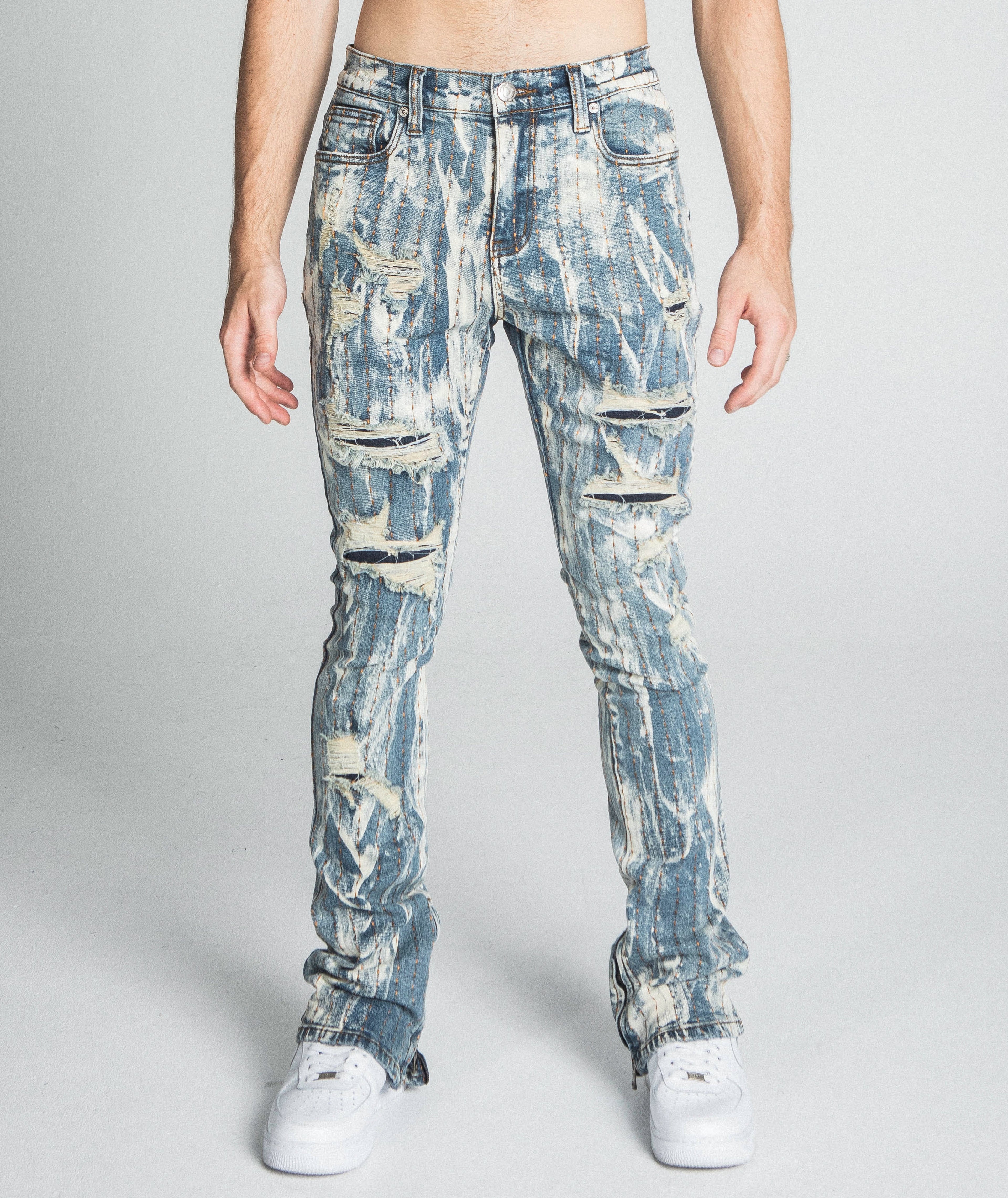Thread Line Stacked Jeans