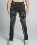 Armor Jeans Distressed Star Stacked Black/Brown | AR711