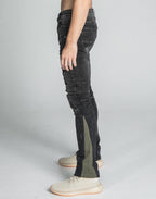 Armor Jeans Distressed Star Stacked Black/Brown | AR711