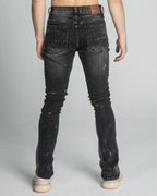 Armor Jeans Distressed Star Stacked Black/Brown | AR711