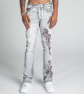 Lace Faded Wash Stacked Jeans | AJ27SK