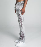 Lace Faded Wash Stacked Jeans | AJ27SK