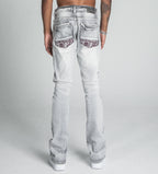 Lace Faded Wash Stacked Jeans | AJ27SK