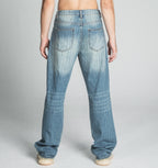 Armor Jeans Ripped Blue Thread Loose Fit Jeans AJ02L