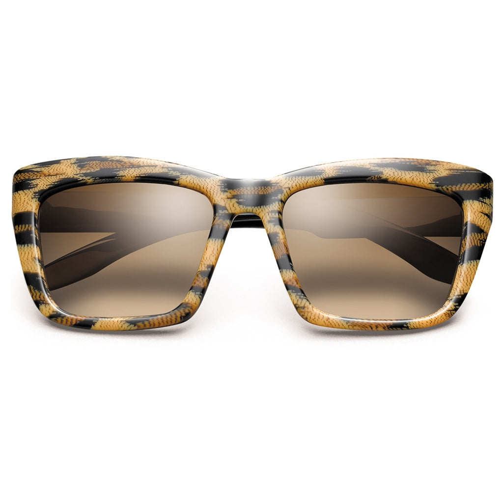 Bonnie Sunglasses Polished Leopard and Polished Black | Bronze Gradient Lens