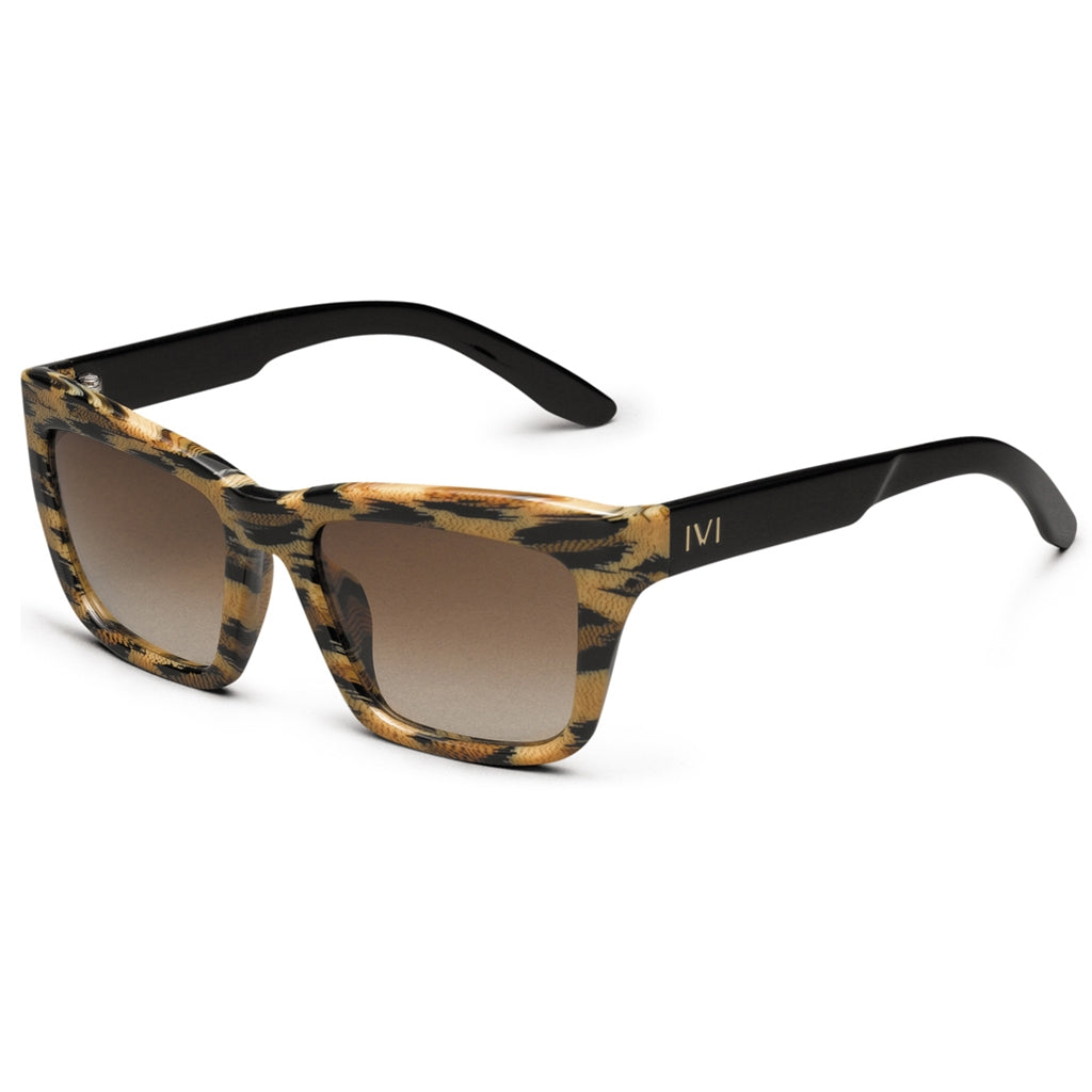 Bonnie Sunglasses Polished Leopard and Polished Black | Bronze Gradient Lens