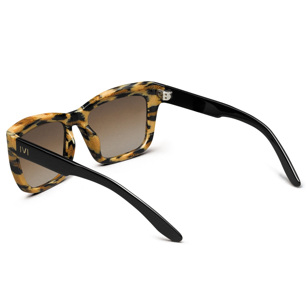 Bonnie Sunglasses Polished Leopard and Polished Black | Bronze Gradient Lens