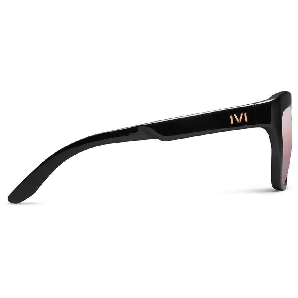 IVI Sunglasses Bonnie Polished Black | Rose Gradient Lens