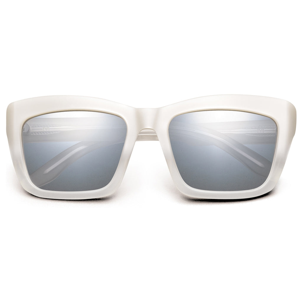 Bonnie Sunglasses Polished Ivory Fade | Light Blue Chrome Flash Lens
