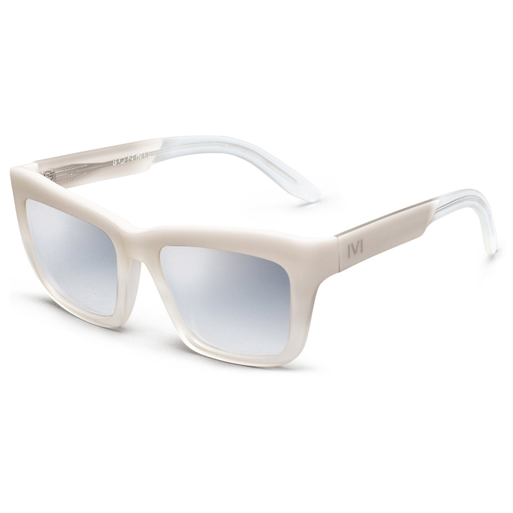 Bonnie Sunglasses Polished Ivory Fade | Light Blue Chrome Flash Lens