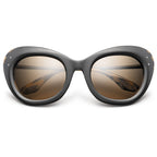 IVI Sunglasses Faye Matte Black Polished Leopard | Bronze Gradient Lens