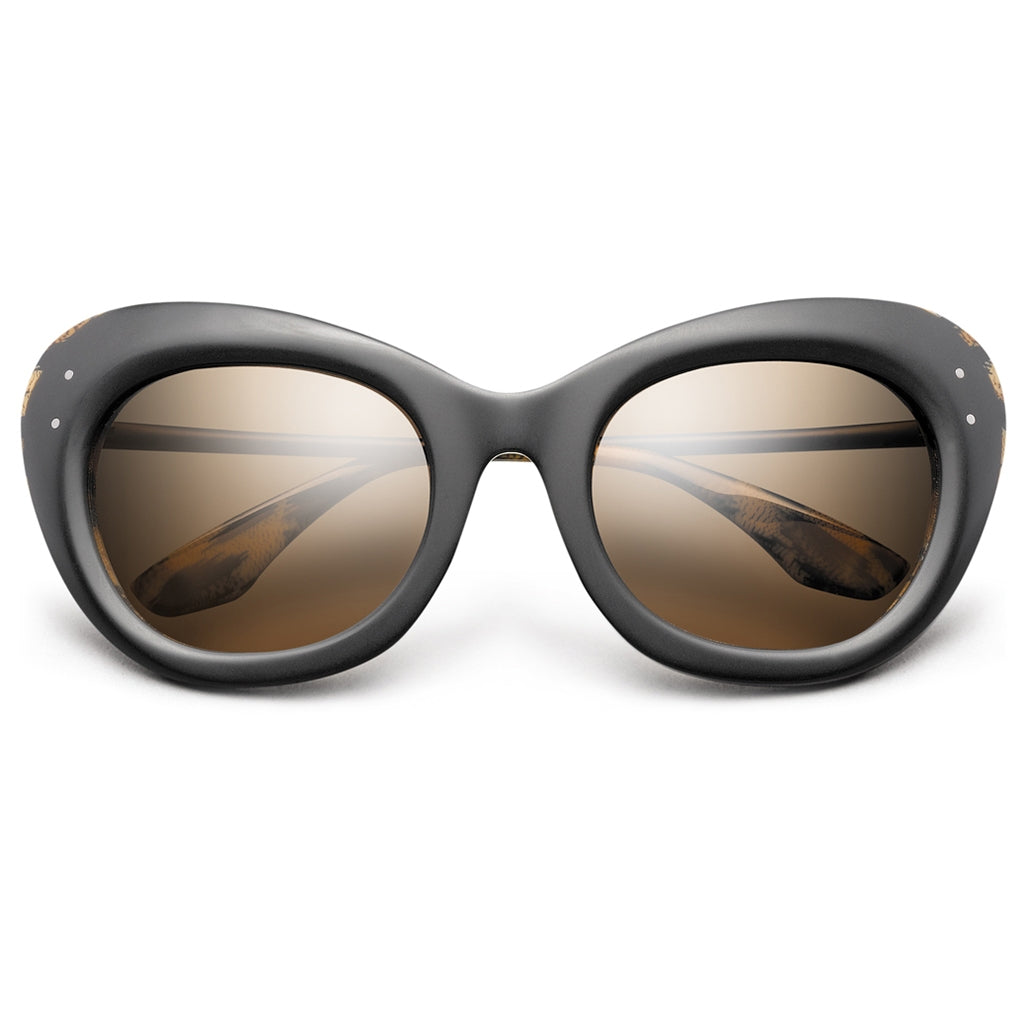 IVI Sunglasses Faye Matte Black Polished Leopard | Bronze Gradient Lens