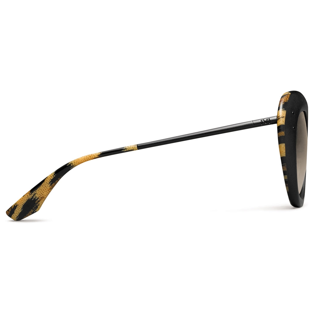 IVI Sunglasses Faye Matte Black Polished Leopard | Bronze Gradient Lens