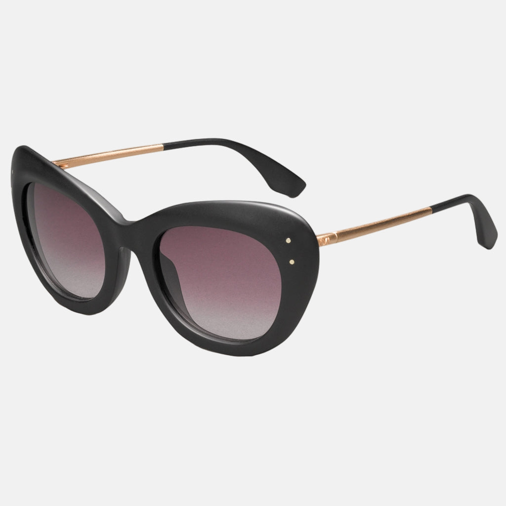 IVI Vision Faye Sunglasses Matte Black Rose Gold | Rose Gradient Lens